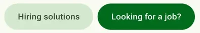 Two header buttons: Hiring solutions and Looking for a job?